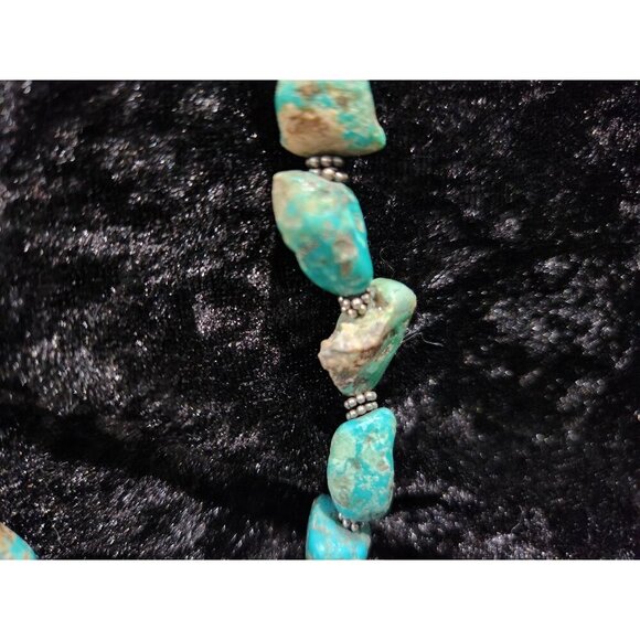 EUC Natural Turquoise Nugget Necklace with Agate Slice Pendant – Southwestern Bo - Picture 5 of 10